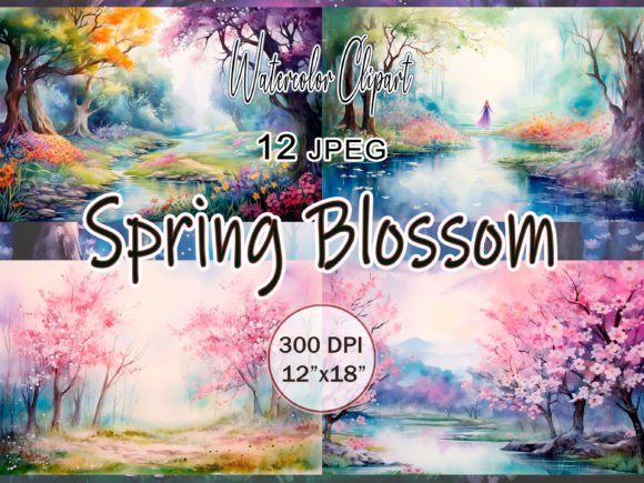 Download Spring Blossom Watercolor JPEG Clipart - Premium Resources