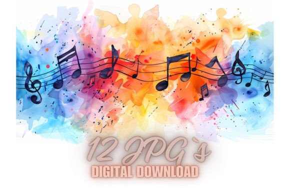 Download Musical Notes Watercolor, JPG 7S-23 - Jpg Collection