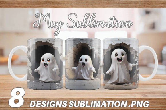 Download Mug Wrap 3D Ghost from Crack Hole - Ghost Collection