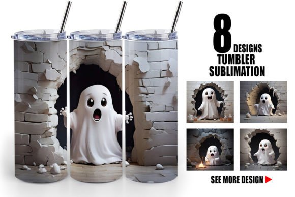 Download Tumbler 3D Ghost from Crack Hole - Ghost Collection