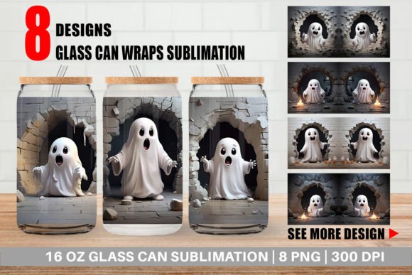 Download Glass Can 3D Ghost from Crack Hole - Ghost Collection