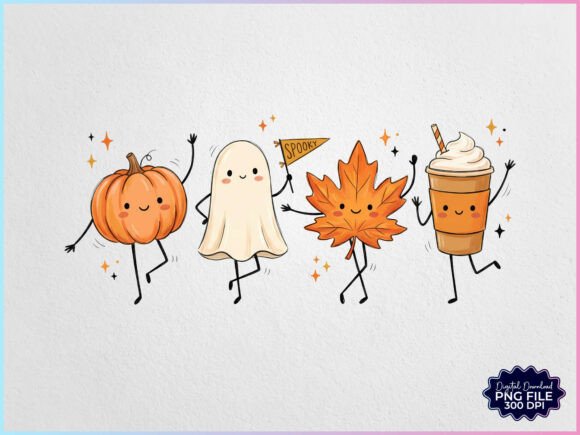 Download Fall Halloween Pumpkin Ghost Friends PNG - Ghost Collection