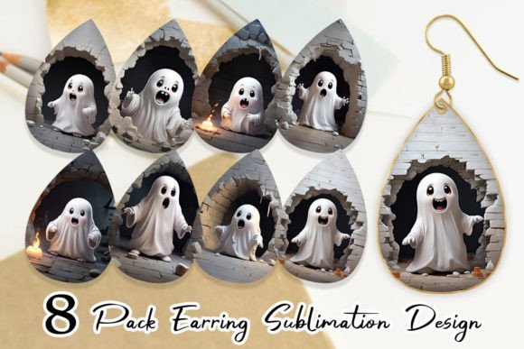 Download Earring 3D Ghost from Crack Hole - Ghost Collection
