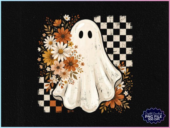 Download Preppy Floral Ghost Fall Ghost PNG - Ghost Collection
