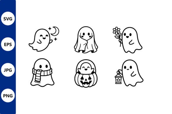Download Cute Black White Ghost Halloween Vector - Ghost Collection