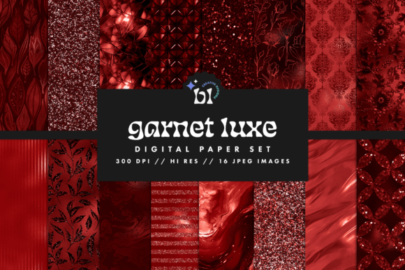 Download Garnet Luxe Digital Paper Set - Luxe Collection